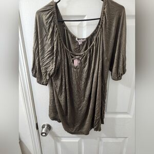 Extra Touch Khaki Blouse